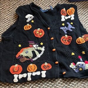 Storybook Knits Black Halloween Kids Vest